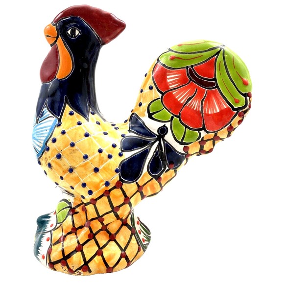 Other - Talavera Rooster Multicolor Mexican Terra Cotta Pottery  9" Tall